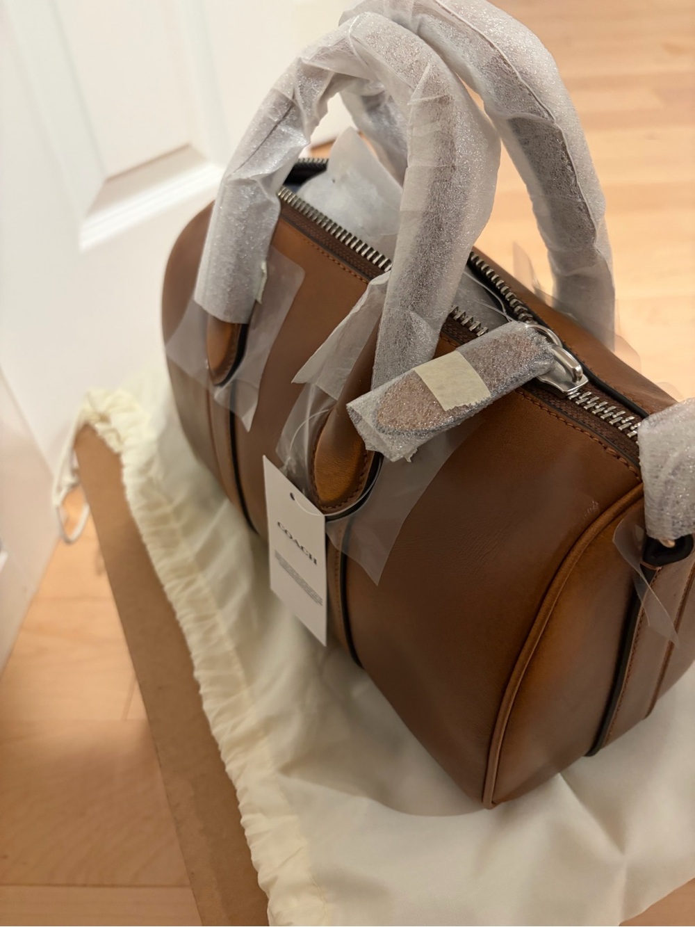 Coach Compass 25 Leather Mini Duffel Satchel - Loved Leather - Burnt Sienna - Picture 5 of 7